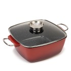 KING® Bräter Aluguss hoch 28 cm mit Galsdeckel rot - 107168500000 - 0 - 140px