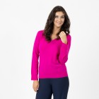 100% KASCHMIR Damen-Pullover, V-Ausschnitt magenta - 107852300000 - 0 - 140px