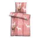 Biber-Bettwäsche 2tlg. 135x200 "Hirsch" rot - 108888500000 - 0 - 140px