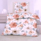 Biber Bettwäsche 2tlg. 135x200 Blumen apricot/weiß - 109210600000 - 0 - 140px