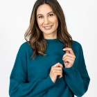 100% KASCHMIR Damen-Pullover, Stehkragen petrol - 109224900000 - 0 - 140px