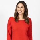 100% KASCHMIR Damen-Pullover, U-Boot rot - 109231400000 - 0 - 140px