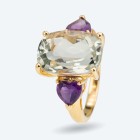Ring 925 Silber vergoldet Prasiolith+Amethyst 20 - 109395000004 - 0 - 140px