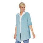 collection L Damen-Strickjacke türkis/weiß - 109743400000 - 0 - 140px
