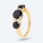 Ring 925 Sterling Silber vergoldet Spinell schwarz 16 - 111287800001 - 0 - 140px