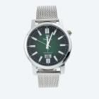 Time Piece Herren-Funkuhr Meshband, silber-grün - 112250600000 - 0 - 140px