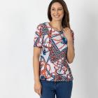 Jeannie Damen-Plissee-Shirt multicolor - 112340600000 - 0 - 140px