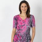 Jeannie Damen-Plissee-Shirt grau/pink/schwarz - 112341300000 - 0 - 140px