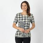 Jeannie Damen-Plissee-Shirt gelb/schwarz - 112342100000 - 0 - 140px