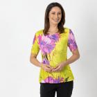Jeannie Damen-Plissee-Shirt gelb/multicolor - 112342300000 - 0 - 140px