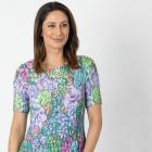 Jeannie Damen-Plissee-Shirt multicolor - 112342600000 - 0 - 140px