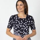 Jeannie Damen-Plissee-Shirt schwarz/weiß - 112342800000 - 0 - 140px