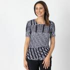 Jeannie Damen-Plissee-Shirt schwarz/weiß - 112342900000 - 0 - 140px