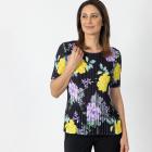 Jeannie Damen-Plissee-Shirt schwarz/multicolor - 112343000000 - 0 - 140px