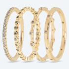 SET: 4x Ringe 925 St. Silber vergoldet Zirkonia 17 - 112492700001 - 0 - 140px