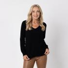 100% KASCHMIR Pullover, V-Ausschnitt, schwarz - 112958800000 - 0 - 140px