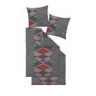 OTTO KERN Bettwäsche 4tlg. Raute, grau-rot, 2er-Se - 113095400000 - 0 - 140px