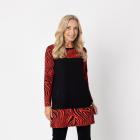 VANESSA STYLE Damen-Longshirt rot/schwarz 40/42 (2) - 113115400002 - 0 - 140px