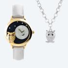Set: Damenuhr & Kette 'Eule' gold-silber - 113142400000 - 0 - 140px