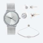 Mega-Set "Silvity" Damenuhr+Armband+Ohrstecker-Set - 113142600000 - 0 - 140px