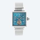 PortaS Herren-Automatikuhr "Freital" silber-petrol - 113250300000 - 0 - 140px