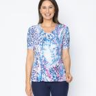 Jeannie Damen-Plissee-Shirt Leo & Blätter - 113965600000 - 0 - 140px