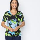 Jeannie Damen-Plissee-Shirt Blumen - 113966700000 - 0 - 140px