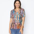 Jeannie Damen-Plissee Shirt Snake Bunt - 113968700000 - 0 - 140px