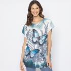 FASHION NEWS Damen-Shirt Butterfly petrol M/L - 38-42 - 113978800001 - 0 - 140px
