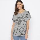 FASHION NEWS Damen-Shirt Katze grau M/L - 38-42 - 113980400001 - 0 - 140px