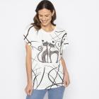 FASHION NEWS Damen-Shirt Katze weiß M/L - 38-42 - 113980500001 - 0 - 140px