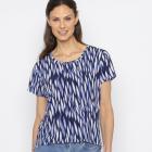 FASHION NEWS Damen-Shirt Blätter blau/multicolor M/L - 38-42 - 114019600001 - 0 - 140px