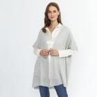 100% KASCHMIR Jacke Poncho-Style hellgrau melange 50/52 - 114107400005 - 0 - 140px