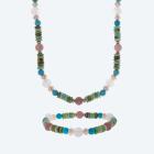 SET: Collier+Armband Rosenquarz, Amazonit, Howlith - 114129000000 - 0 - 140px