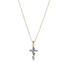 Kreuzanhänger mit Kette 925 vergoldet Tansanit - 114326200000 - 0 - 140px