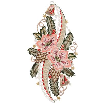 Plauener Spitze Fensterbild Blütenmotiv