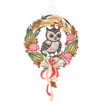 Plauener Spitze Fensterbild Eule