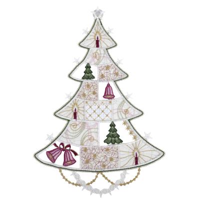 Plauener Spitze Fensterbild Weihnachtsbaum