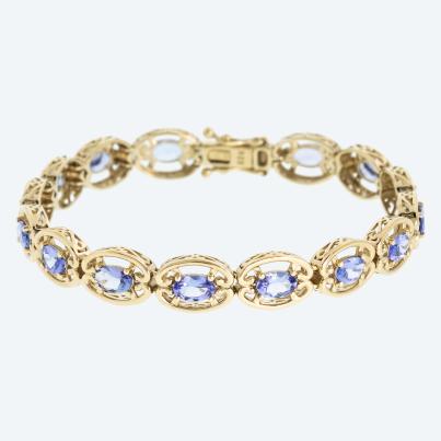 Armband 925 Sterling Silber vergoldet Tansanit