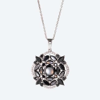 Anhänger mit Kette 925 Sterling Silber Spinell