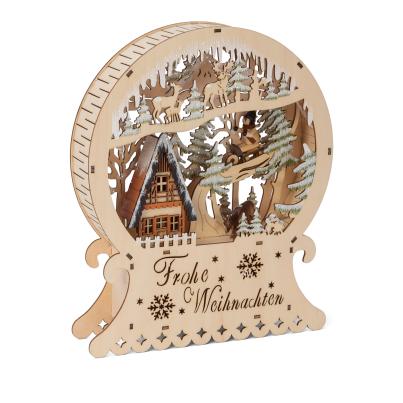 LED-Lichterbogen Waldhaus Holz