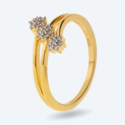 Ring 925 Silber vergoldet Diamanten