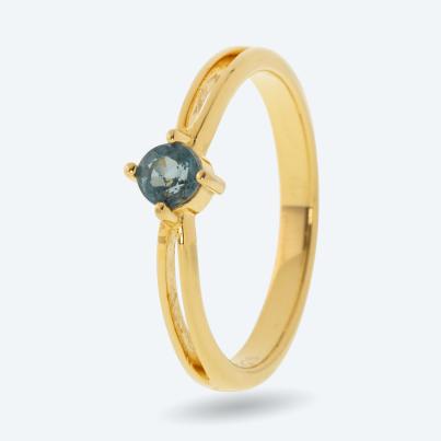 Ring 925 St. Silber vergoldet Kyanit petrolblau