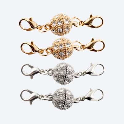 4 teiliges Magnetschließen-Set mit Zirkonia