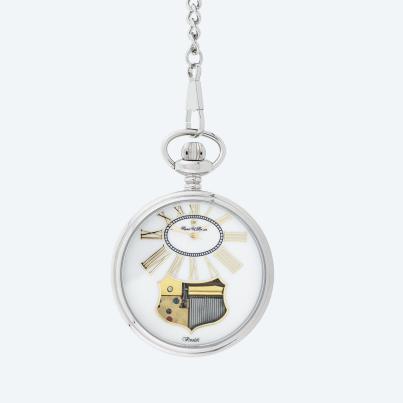 Raoul U. Braun Musik-Taschenuhr bicolor, Perlmutt