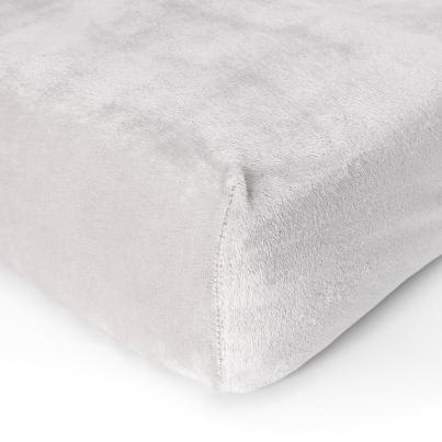 Spannbettlaken Samtoptik 180x200cm silber