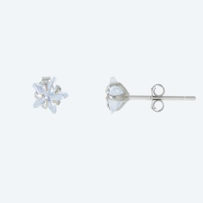 SET Weihnachtskugel Ohrstecker 925 Silber Zirkonia