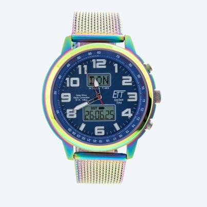 ETT Herren-Funkuhr World Timer rainbow