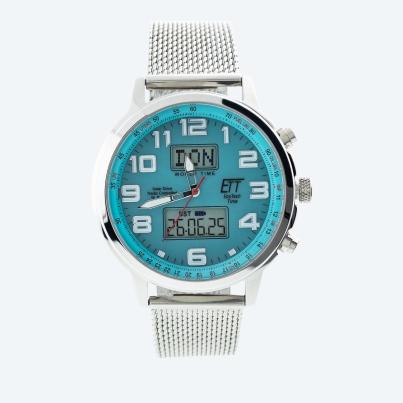 ETT Herren-Funkuhr World Timer silber-eisblau