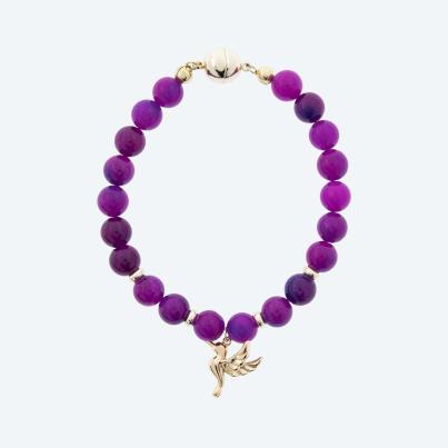 Armband Achat pink gefärbt